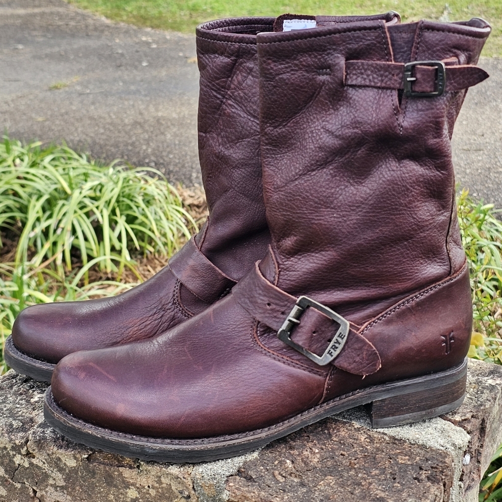 Frye Brown Leather Ankle Boots Size 9 - Picture 10 of 14